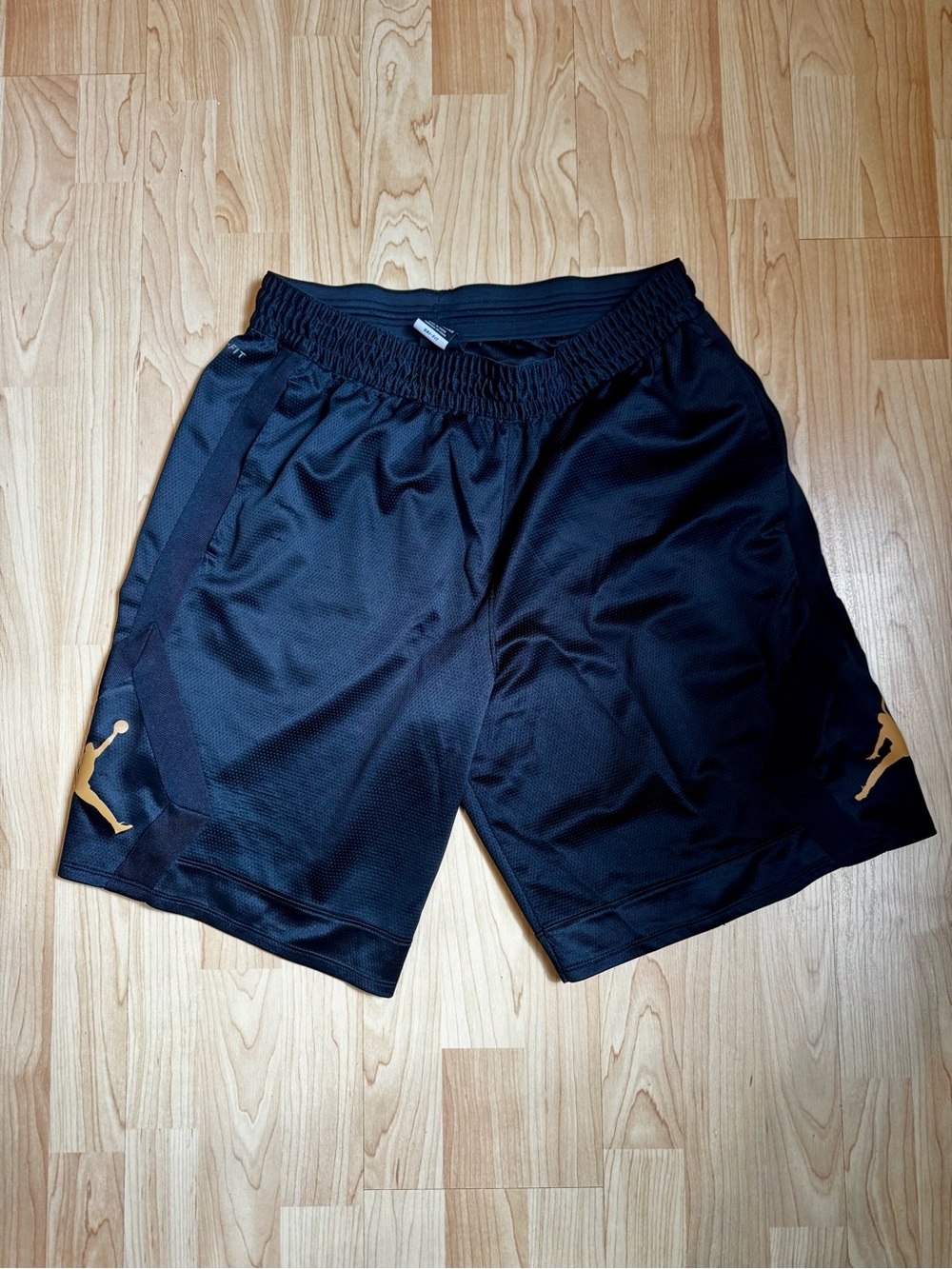 Jordan Black Athletic Shorts with Gold Jumpman